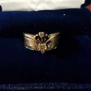 vintage 14 karat white gold bridal set